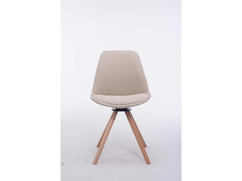 Chaise de conférence - Tissu & Bois - Crème - Troyes