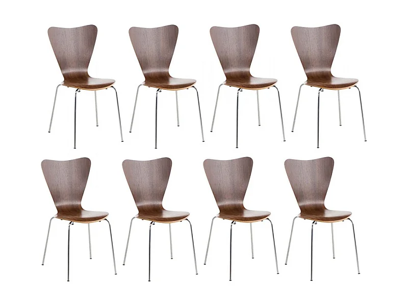 Lot de 8  Chaise de conférence - Bois & Antique - Noyer - Calisto