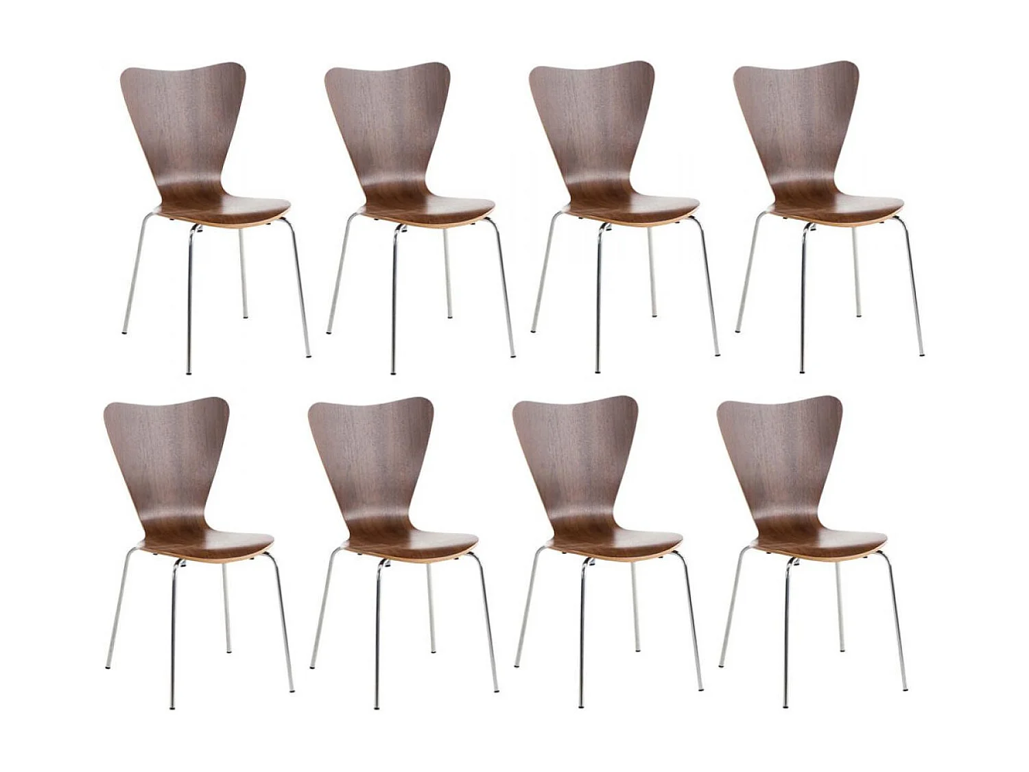 Lot de 8  Chaise de conférence - Bois & Antique - Noyer - Calisto