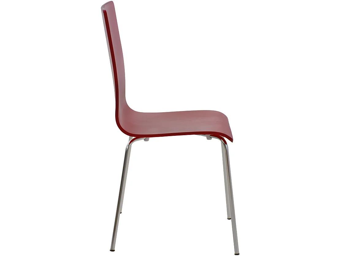Lot de 4  Chaise de conférence - Bois & Nature - Rouge - PEPE