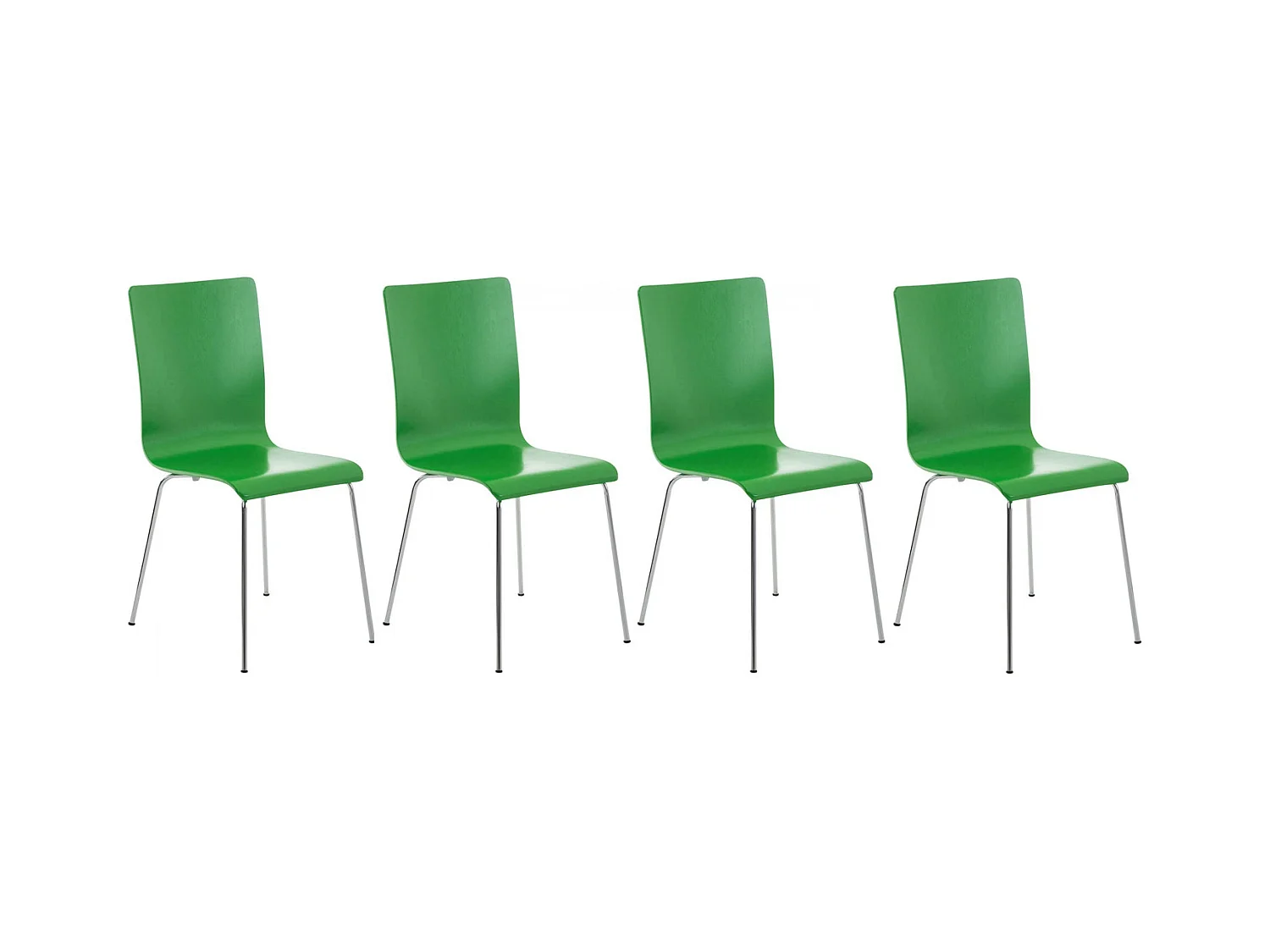 Lot de 4  Chaise de conférence - Bois & Antique - Vert - PEPE