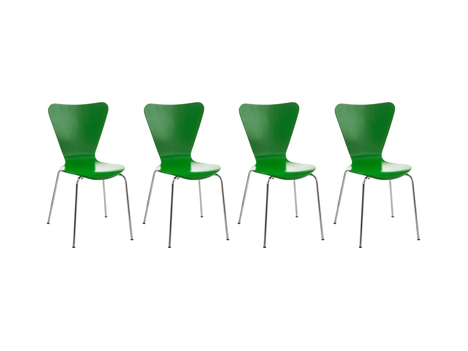 Lot de 4  Chaise de conférence - Bois - Vert - Calisto