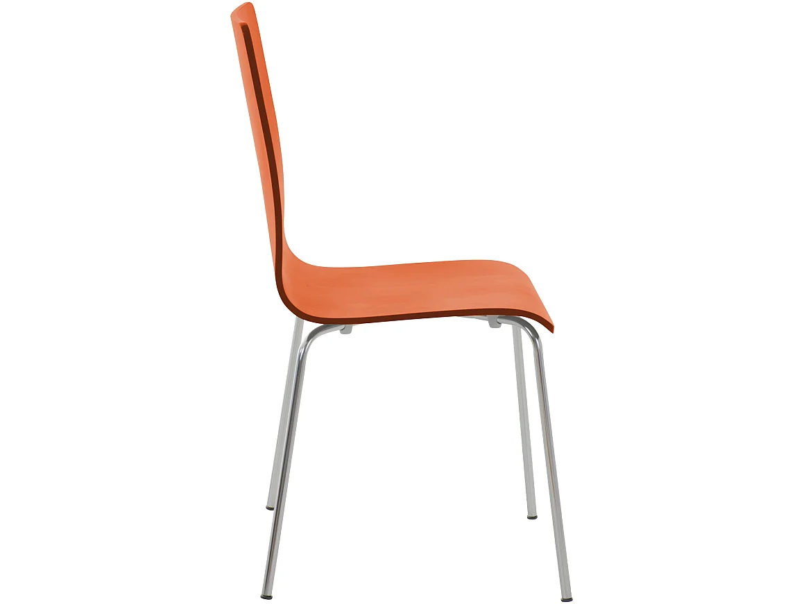 Lot de 8  Chaise de conférence - Bois & Nature - Orange - PEPE