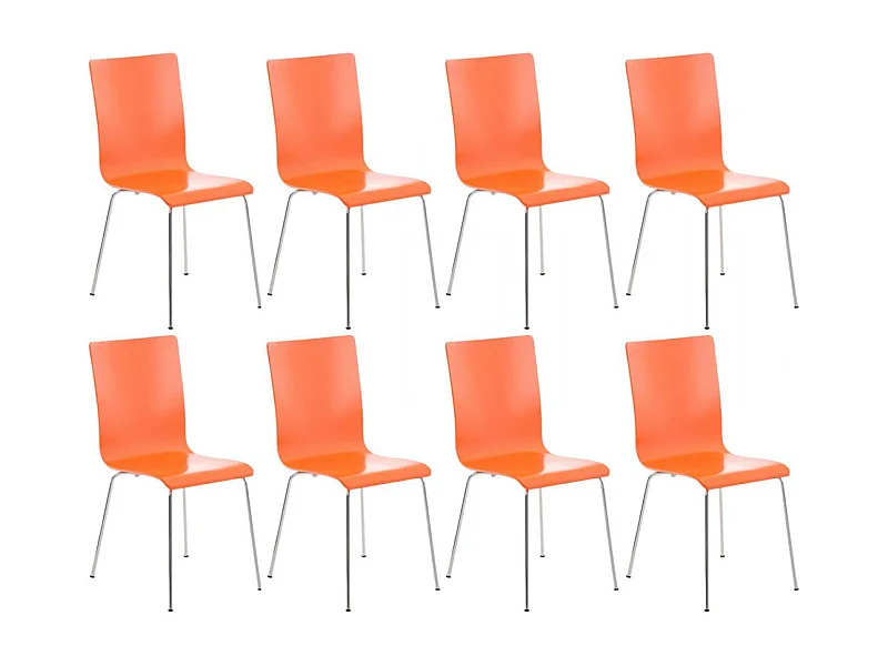 Lot de 8  Chaise de conférence - Bois & Antique - Orange - PEPE