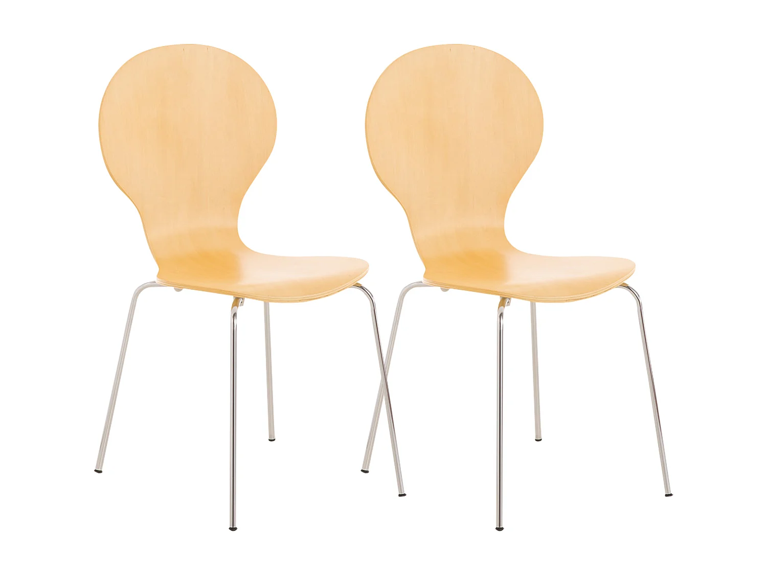 Set van 2  Conferentiestoelen - Hout - natura - DIEGO