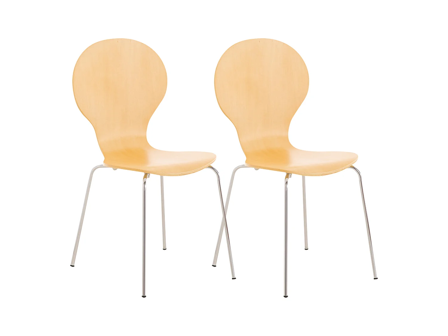 Lot de 2  Chaise de conférence - Bois - Nature - DIEGO