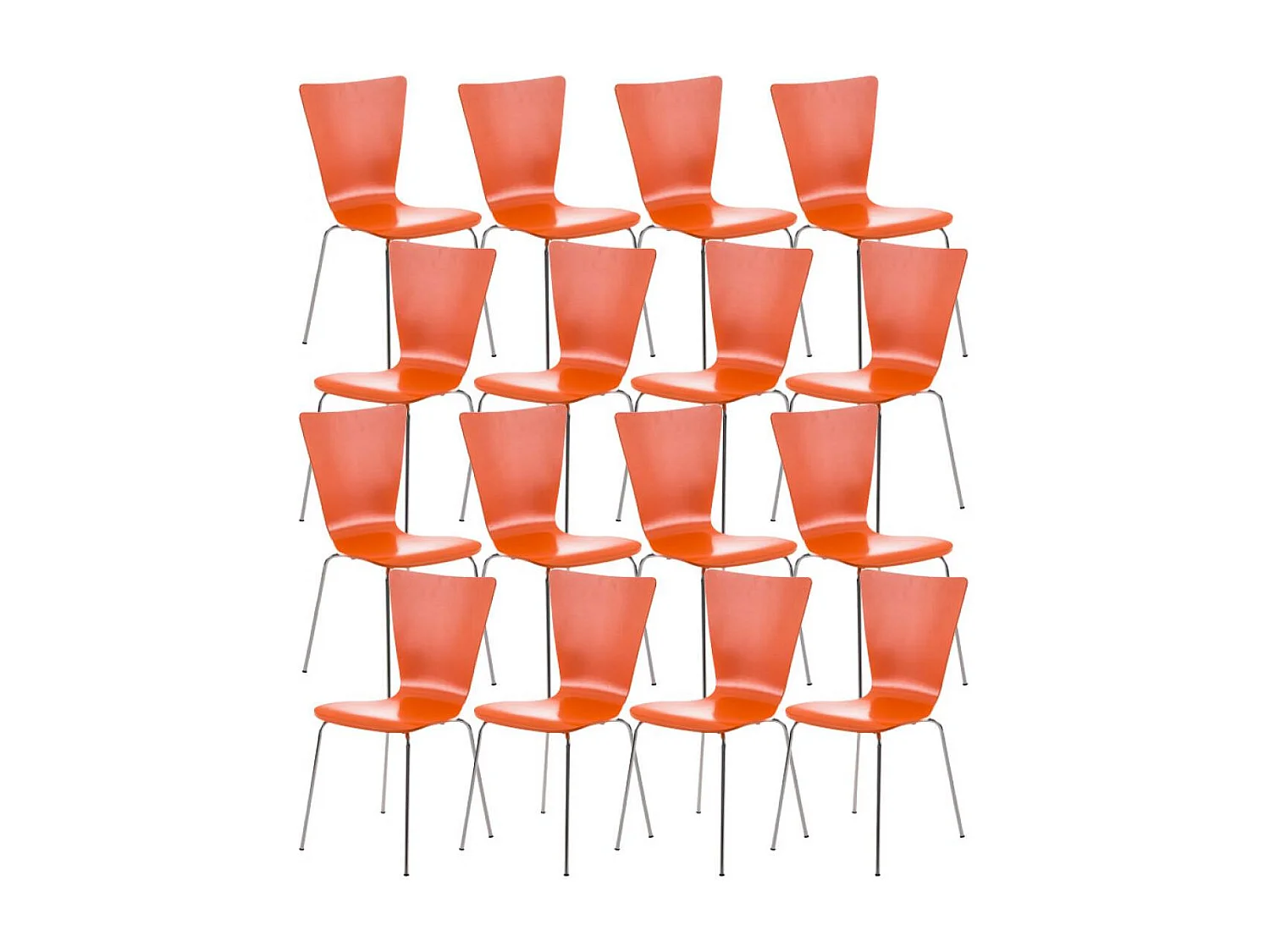 Lot de 16  Chaise de conférence - Bois & Nature - Orange - Aaron