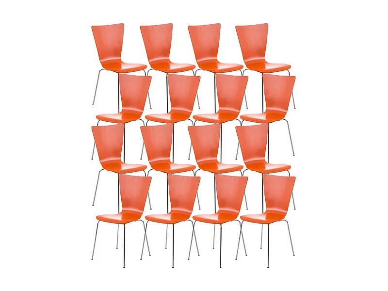 Lot de 16  Chaise de conférence - Bois & Nature - Orange - Aaron