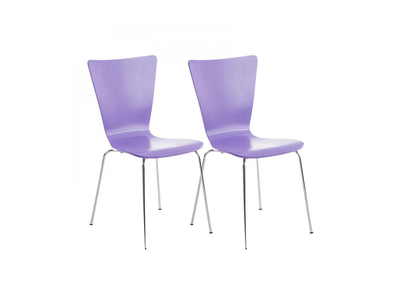 Set di 2  Sedie da conferenza - Legno & Metallo in look cromato - viola - Aaron