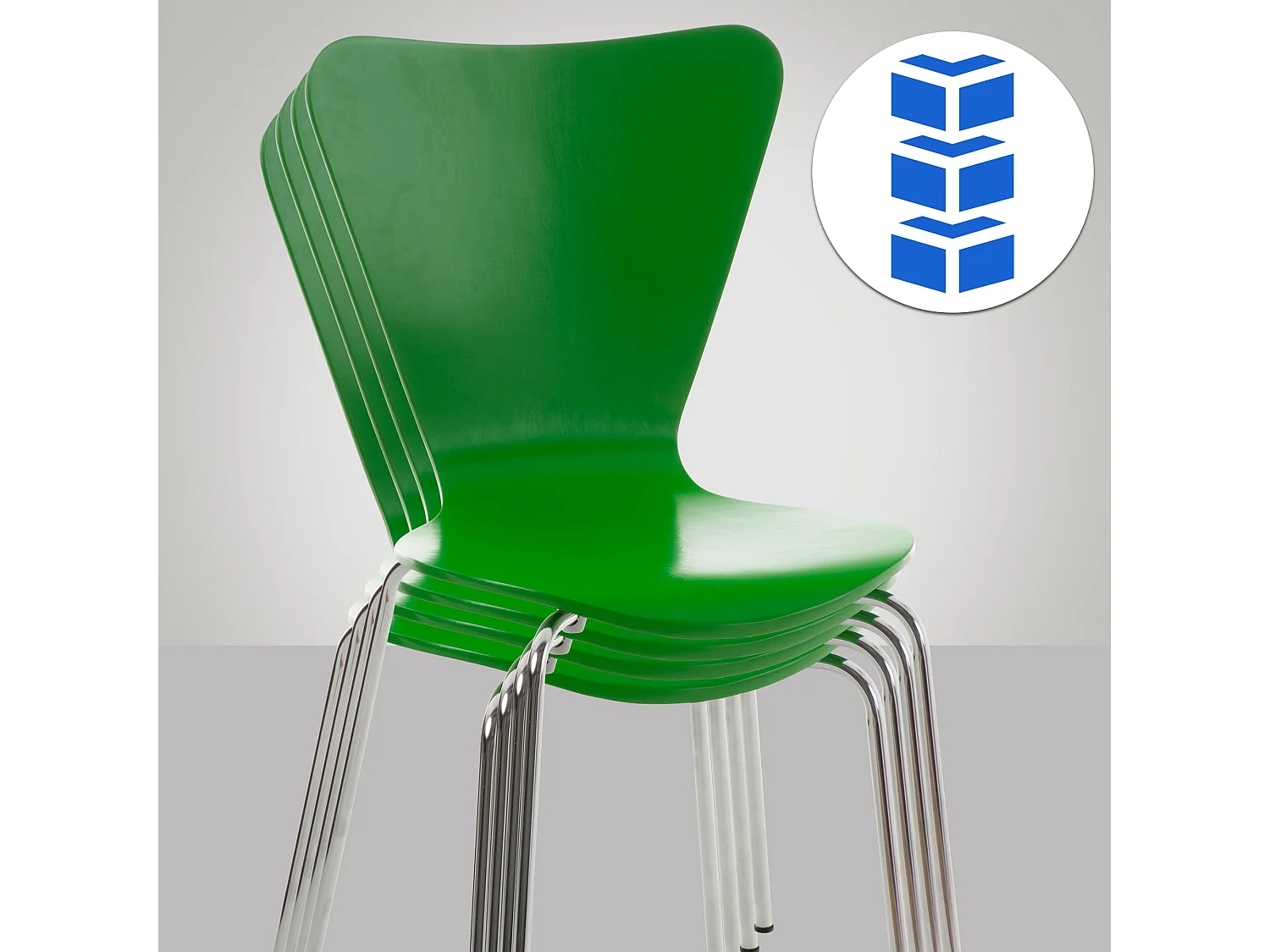 Lot de 2  Chaise de conférence - Bois & Blanc - Vert - Calisto