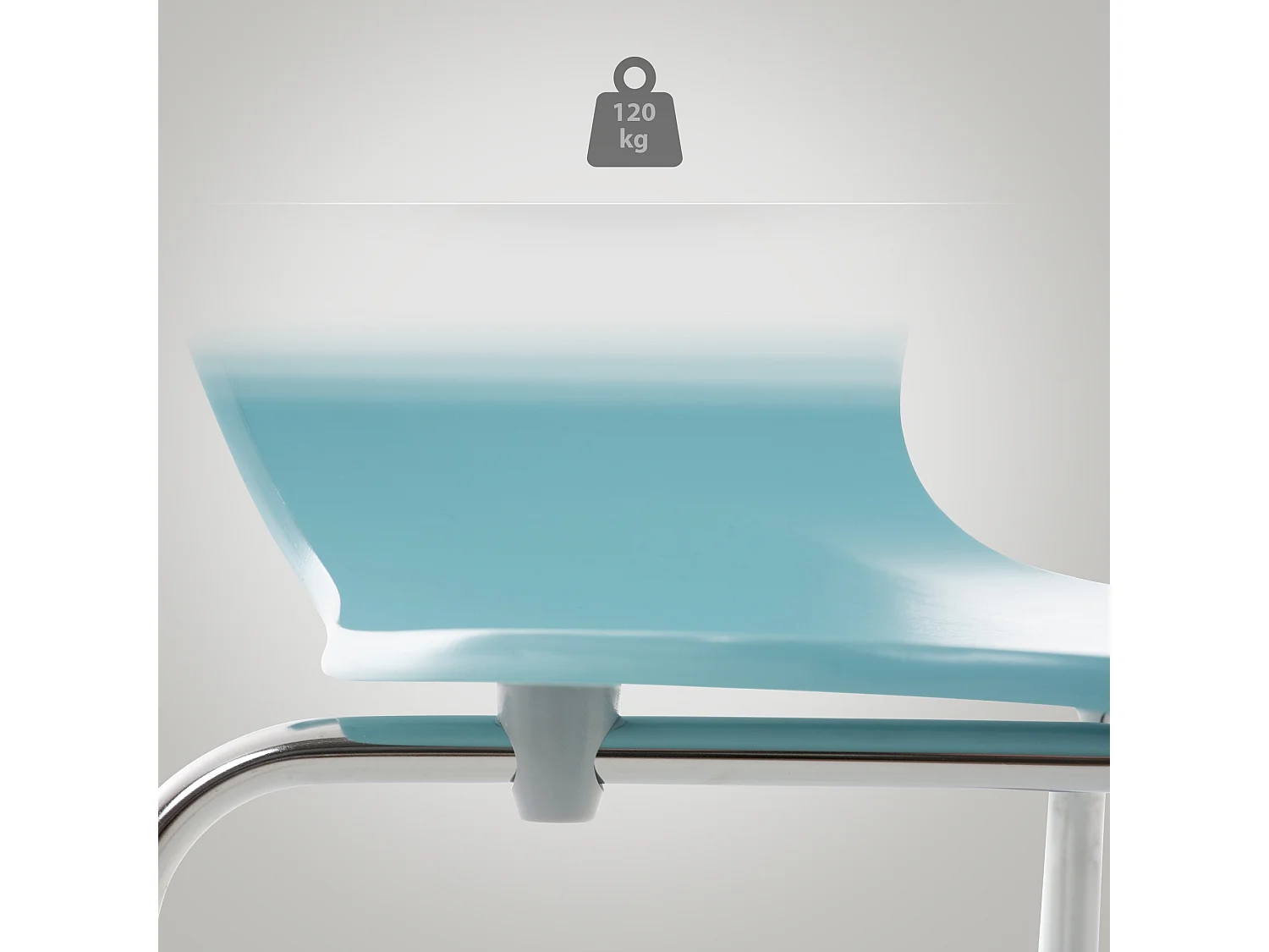 Lot de 8  Chaise de conférence - Bois & Chrome - Bleu clair - Calisto