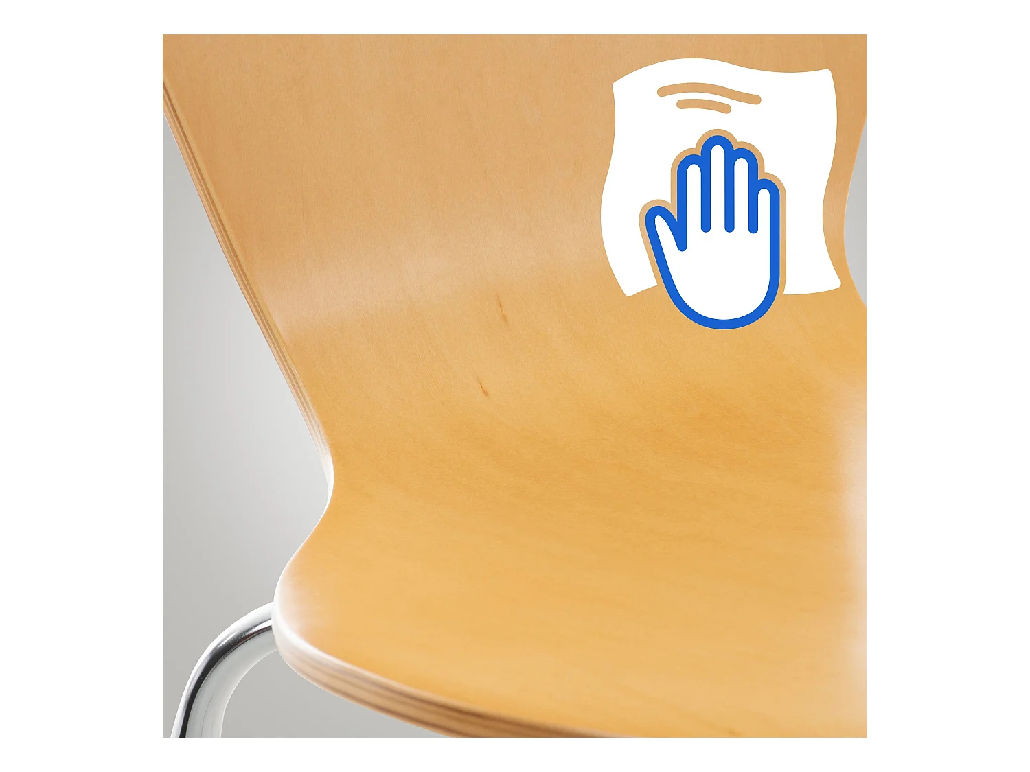 Set van 2  Conferentiestoelen - Hout & wit - natura - Calisto