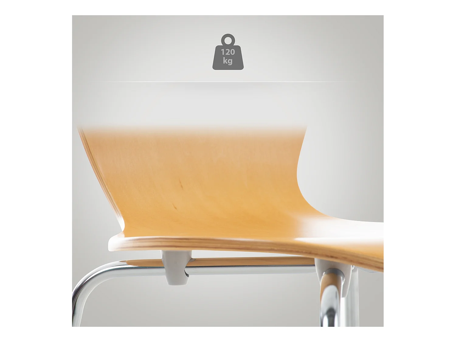 Set van 2  Conferentiestoelen - Hout & wit - natura - Calisto