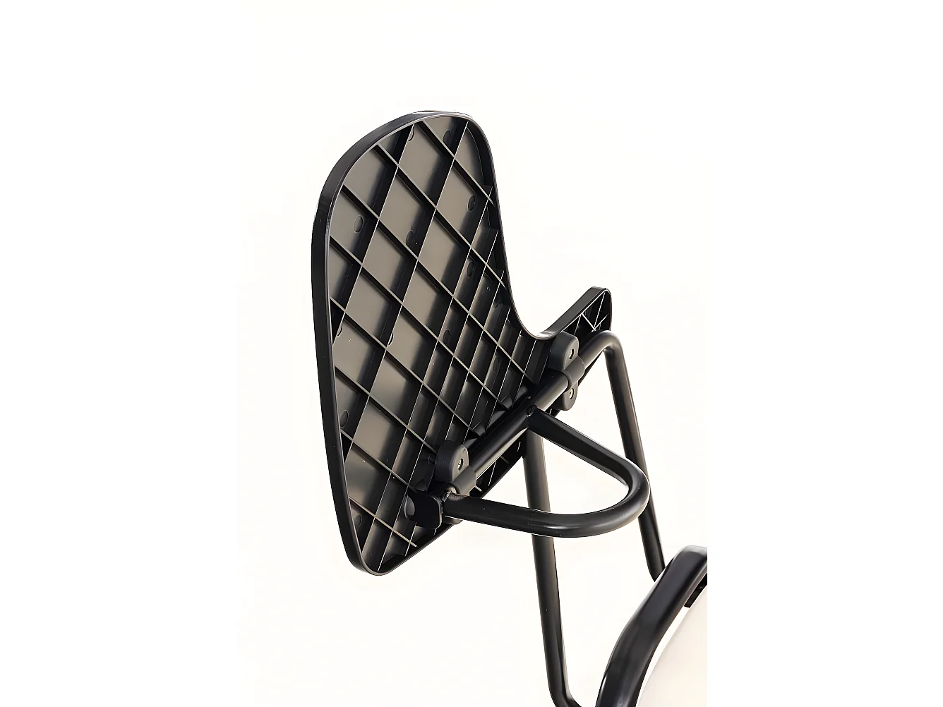 Chaise de conférence - Similicuir & Métal noir mat - Crème - Ken mit Klapptisch