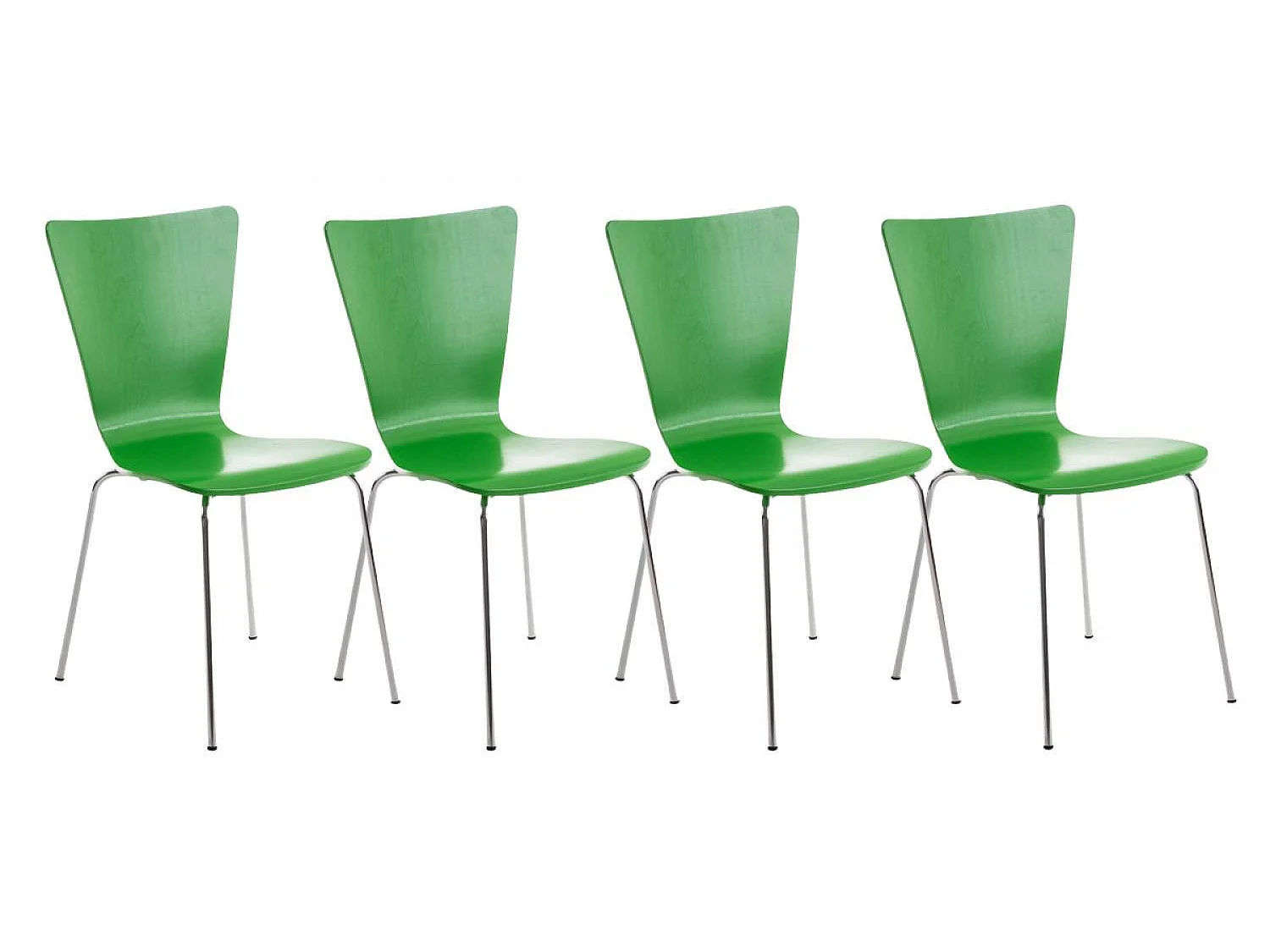 Lot de 4  Chaise de conférence - Bois & Nature - Vert - Aaron