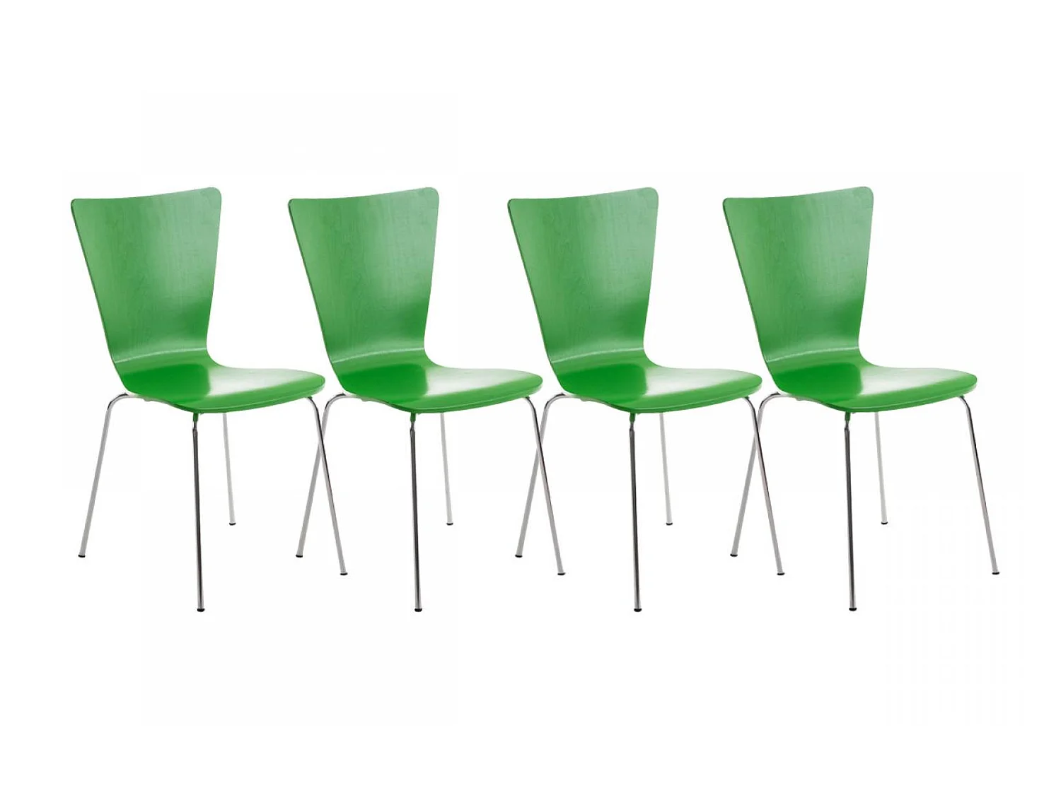 Lot de 4  Chaise de conférence - Bois & Nature - Vert - Aaron