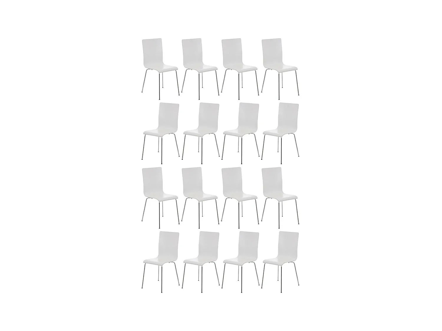 Lot de 16  Chaise de conférence - Bois & Antique - Blanc - PEPE