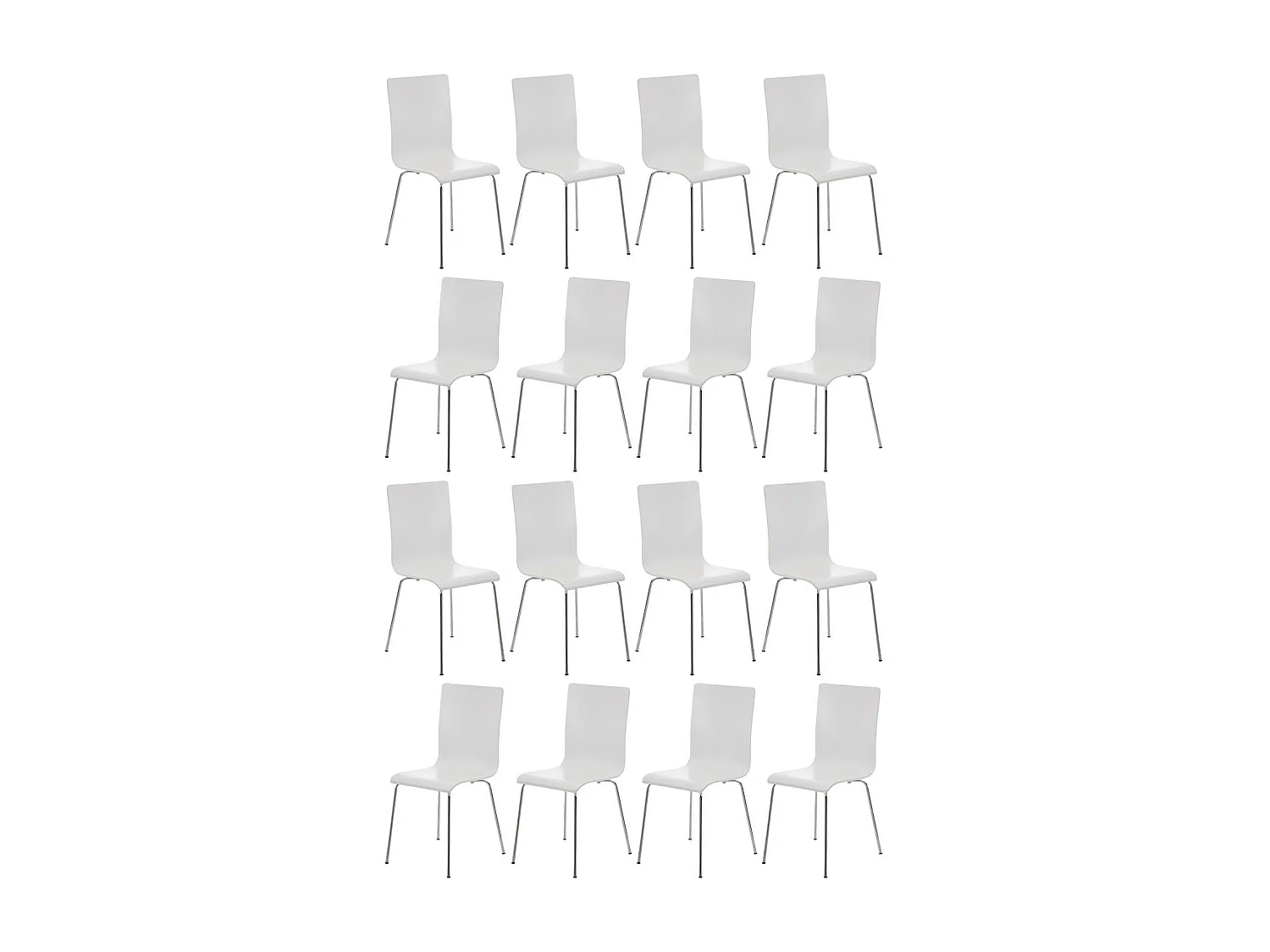 Lot de 16  Chaise de conférence - Bois & Antique - Blanc - PEPE