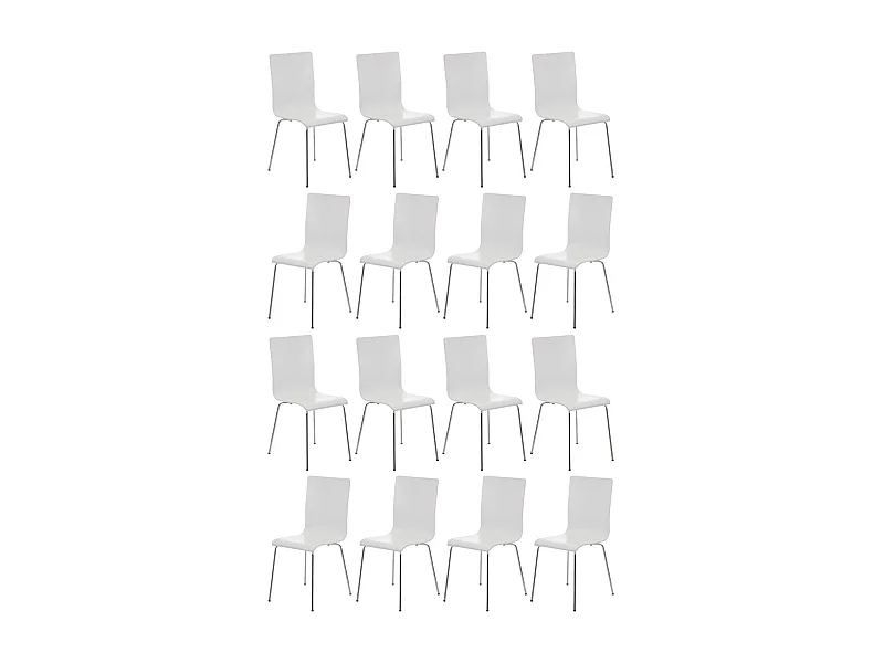 Lot de 16  Chaise de conférence - Bois & Antique - Blanc - PEPE