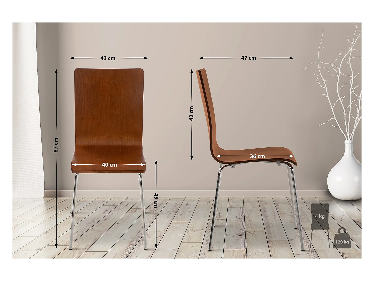 Chaise de conférence - Bois - Marron - Pepe