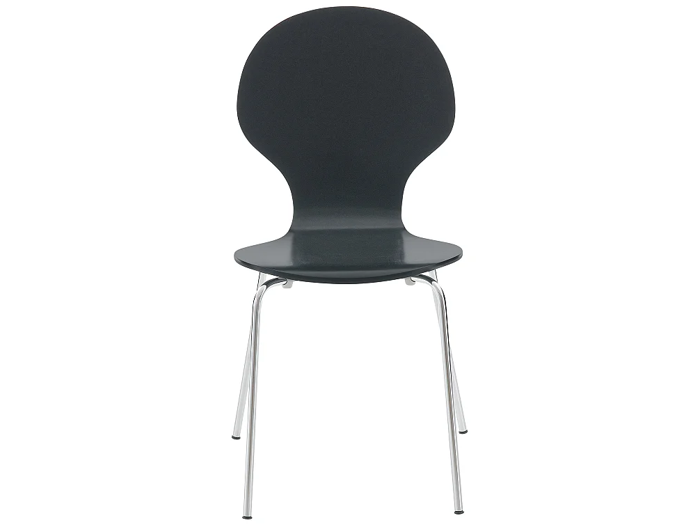 Lot de 4  Chaise de conférence - Bois & Acier inoxydable - Noir - DIEGO