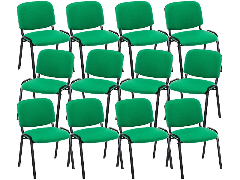Lot de 12  Chaise de conférence - Tissu & Métal - Vert - Ken