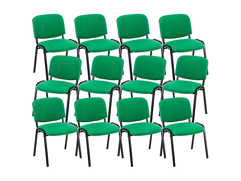 Lot de 12  Chaise de conférence - Tissu & Nature - Vert - Ken