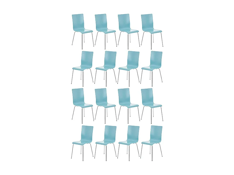Lot de 16  Chaise de conférence - Bois & Antique - Bleu clair - PEPE