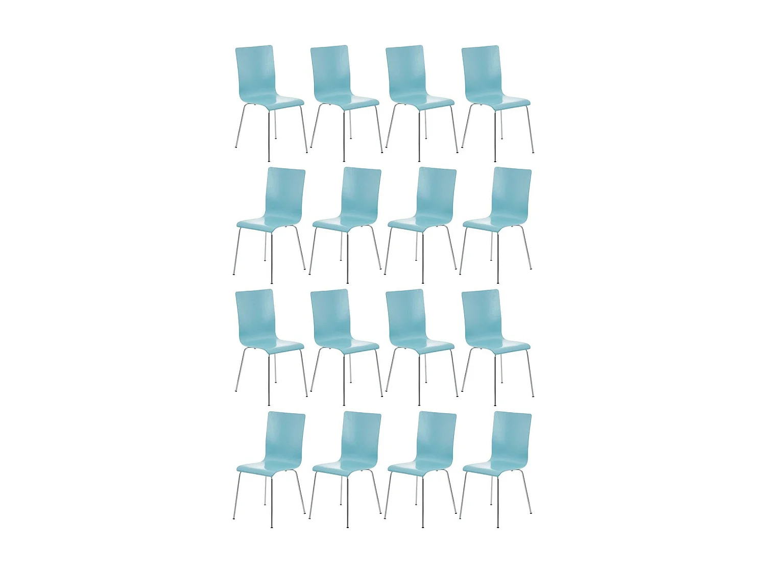 Lot de 16  Chaise de conférence - Bois & Antique - Bleu clair - PEPE