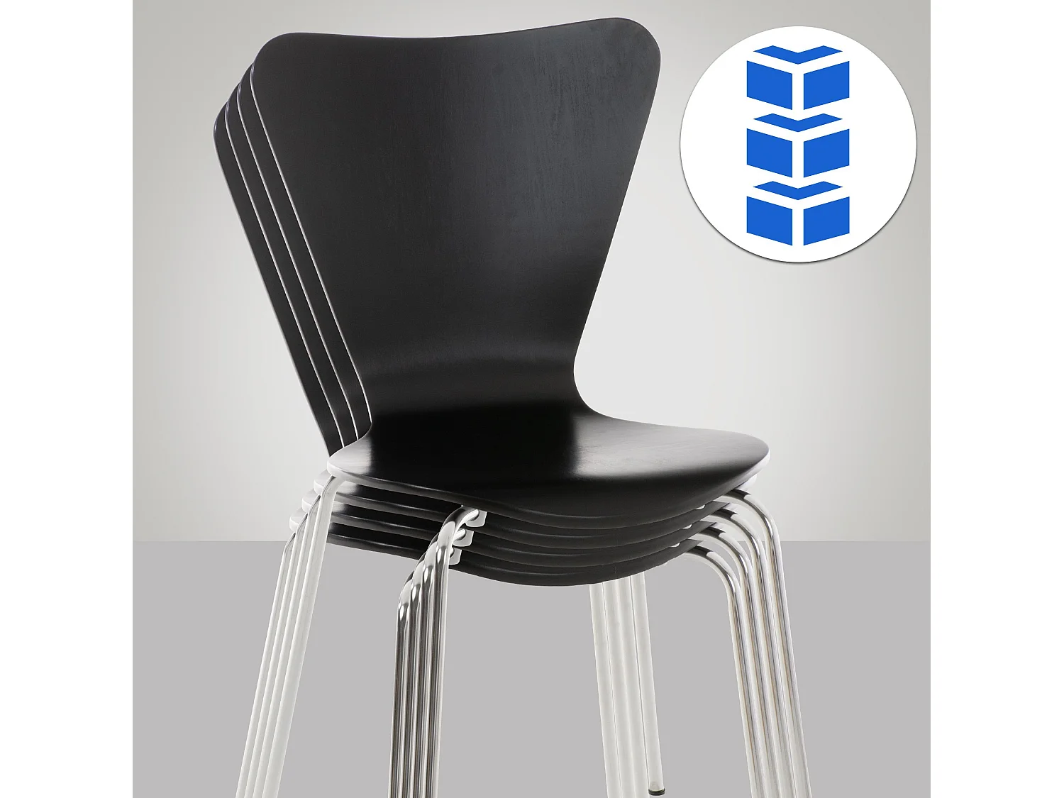 Conferentiestoelen - Hout - zwart - Calisto
