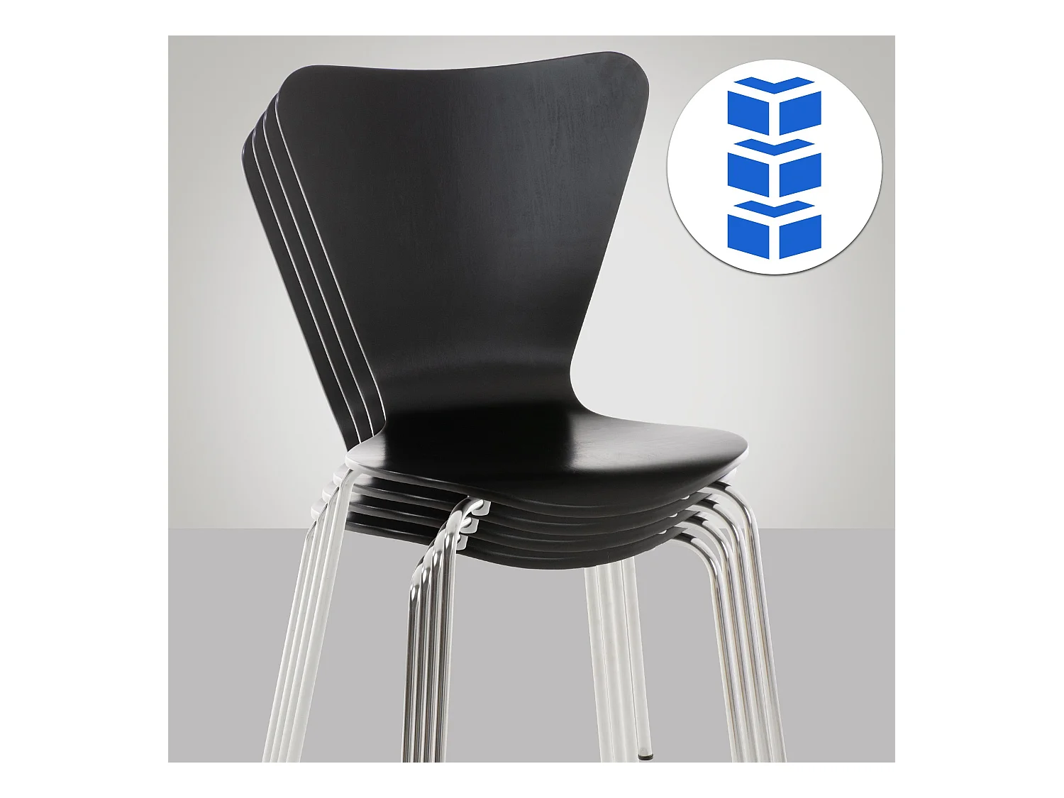 Chaise de conférence - Bois - Noir - Calisto