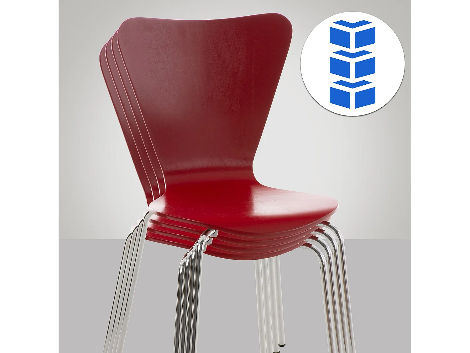 Chaise de conférence - Bois - Rouge - Calisto