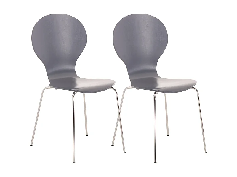 Set van 2  Conferentiestoelen - Hout - grijs - DIEGO