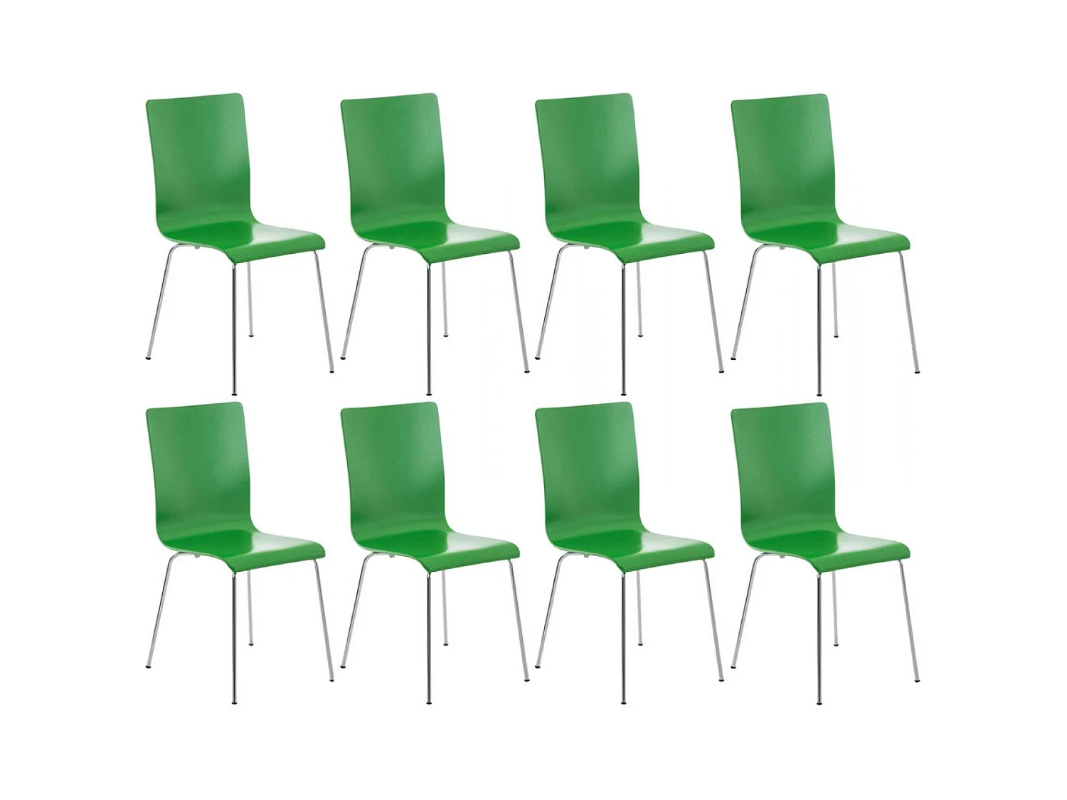 Lot de 8  Chaise de conférence - Bois & Antique - Vert - PEPE