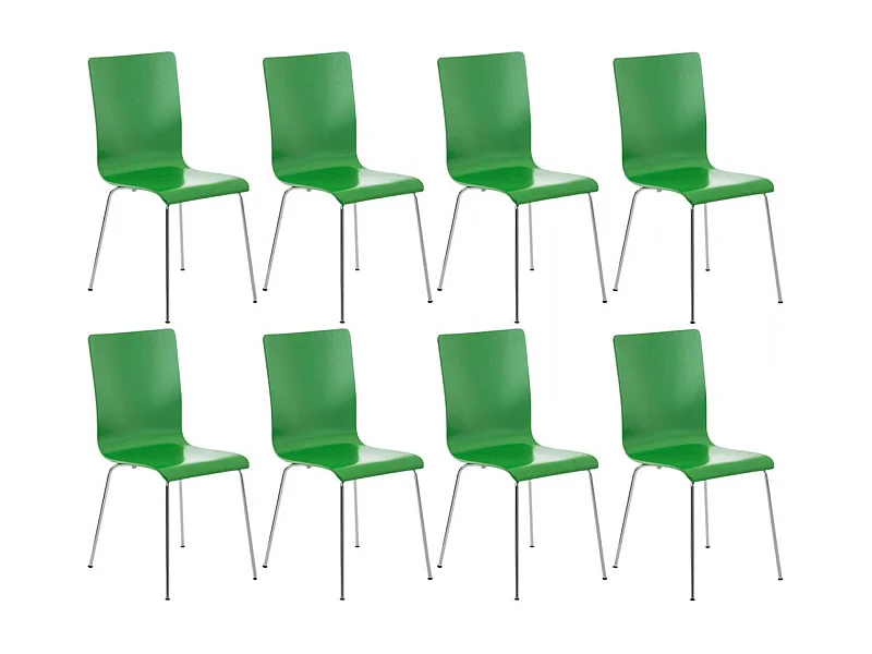 Lot de 8  Chaise de conférence - Bois & Antique - Vert - PEPE