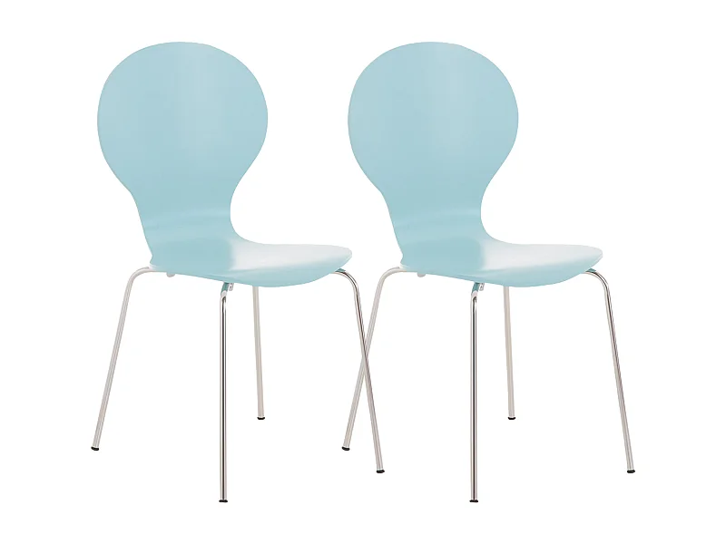 Set van 2  Conferentiestoelen - Hout - lichtblauw - DIEGO