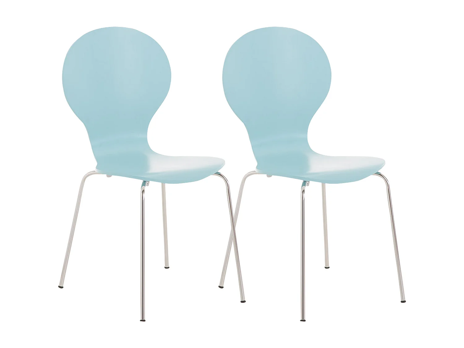 Set van 2  Conferentiestoelen - Hout - lichtblauw - DIEGO