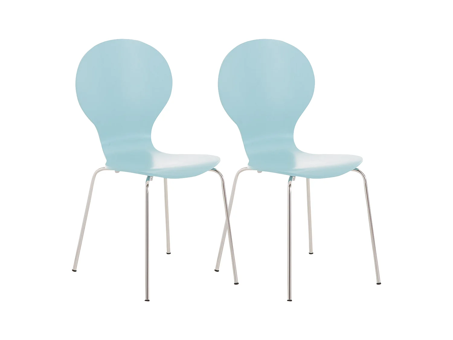 Lot de 2  Chaise de conférence - Bois - Bleu clair - DIEGO