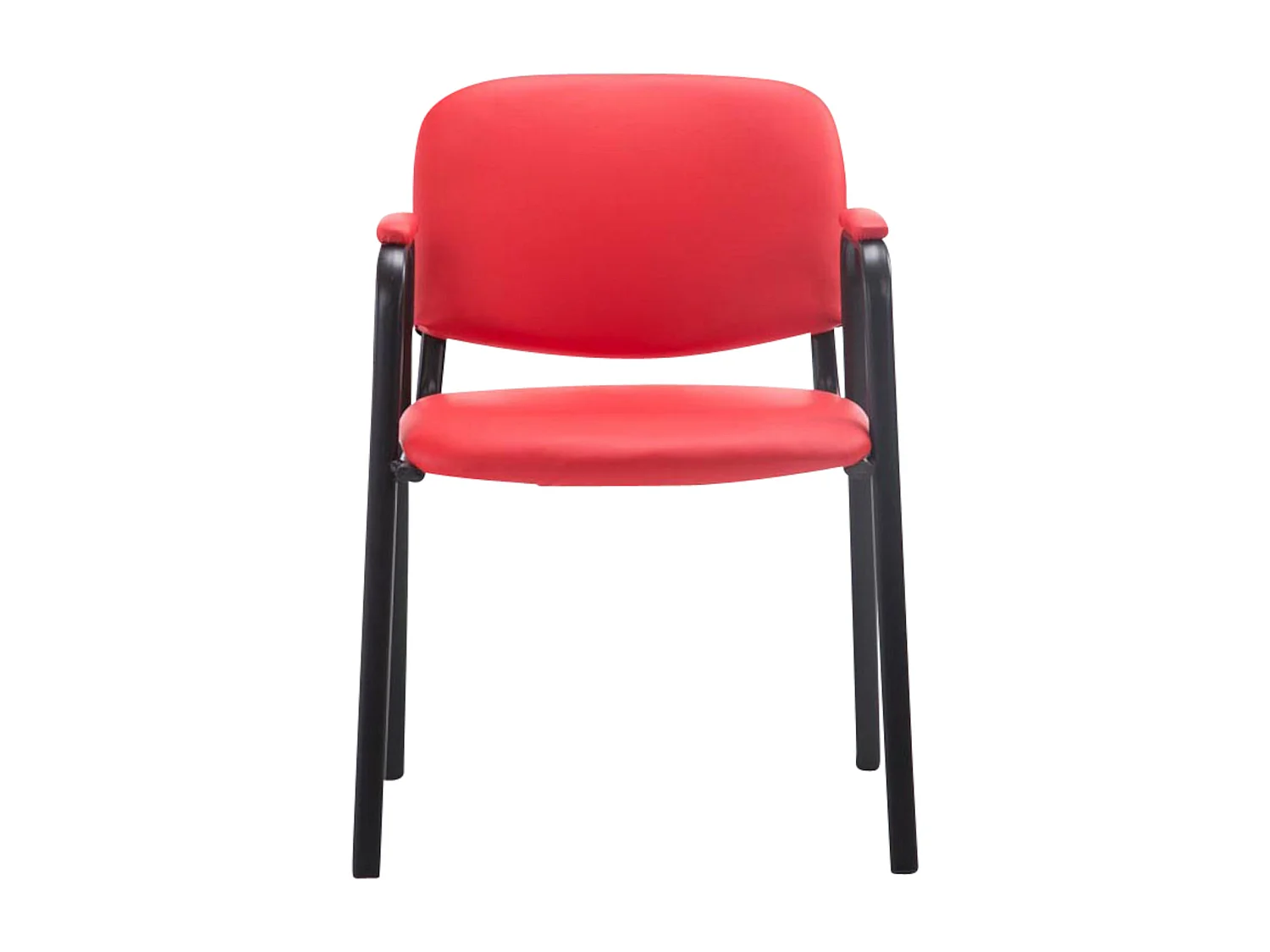 Lot de 4  Chaise de conférence - Similicuir - Rouge - Ken Pro