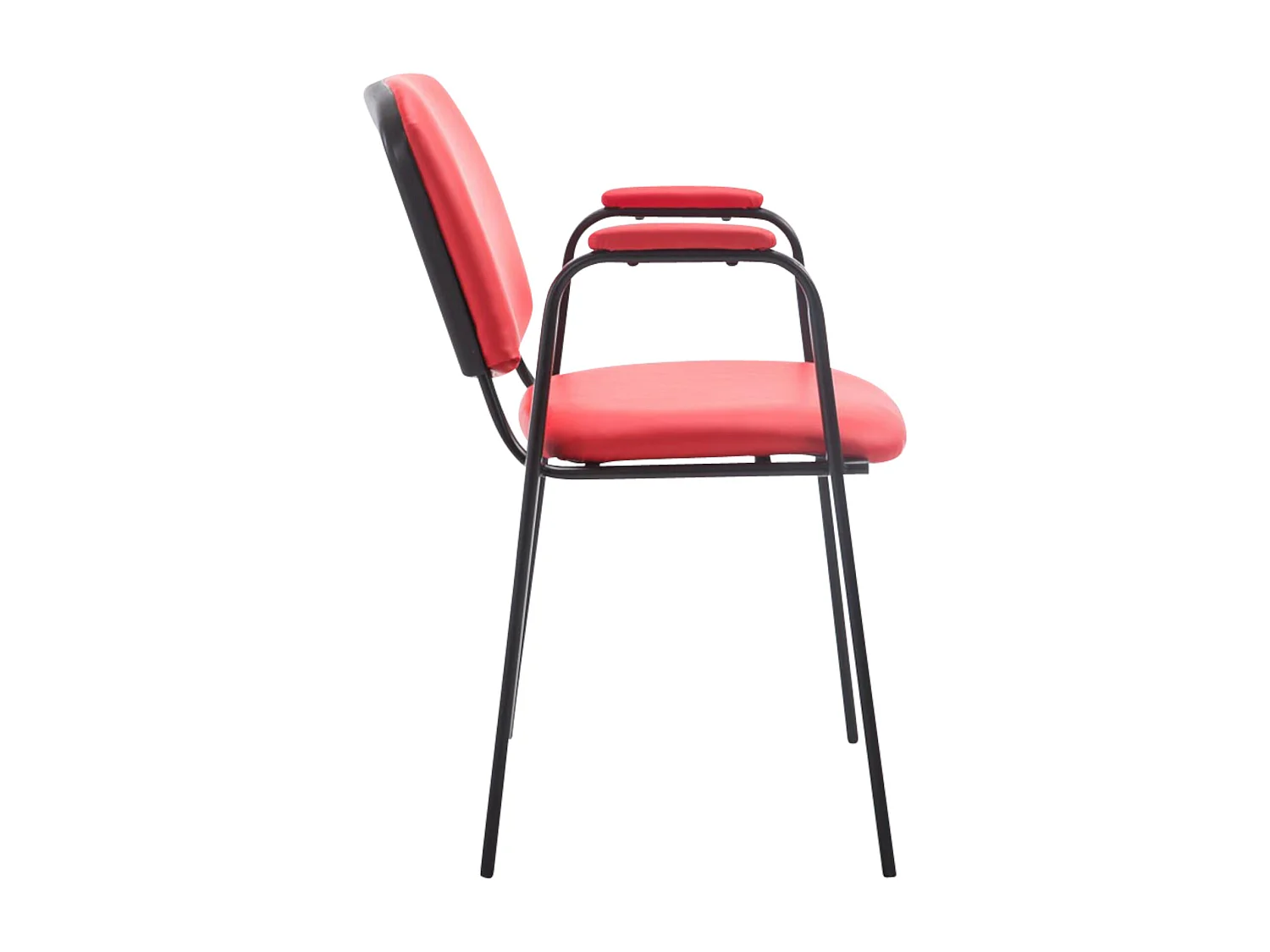 Lot de 4  Chaise de conférence - Similicuir - Rouge - Ken Pro