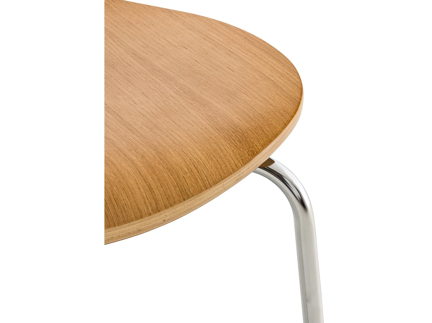 Lot de 8  Chaise de conférence - Bois & Acier inoxydable - Chêne - DIEGO