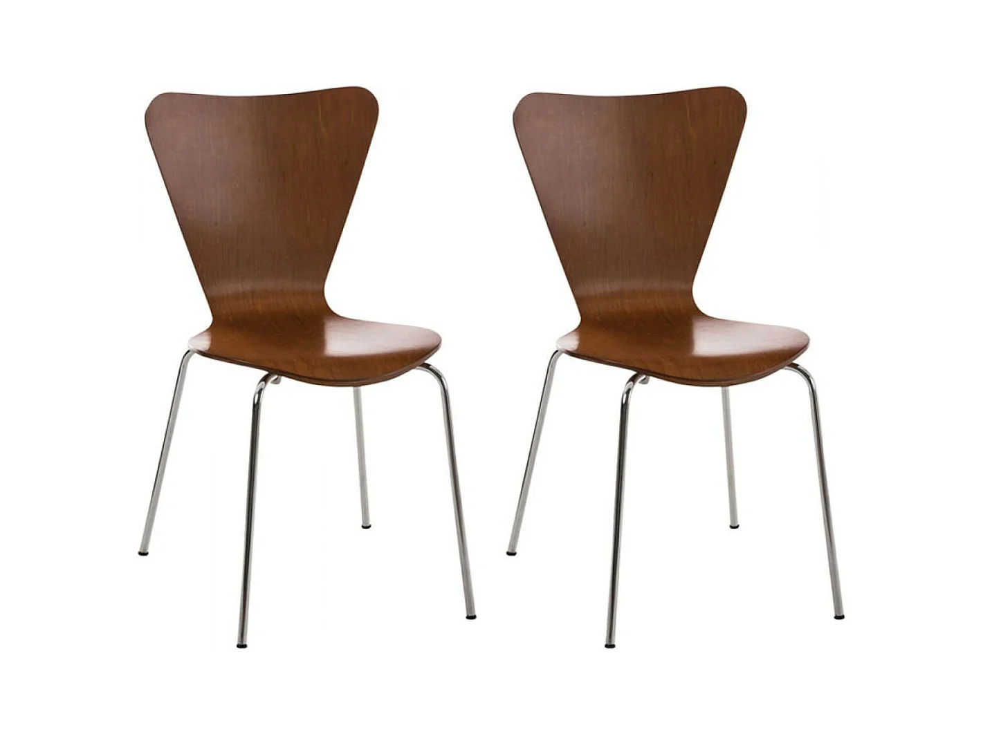 Lot de 2  Chaise de conférence - Bois - Marron - Calisto