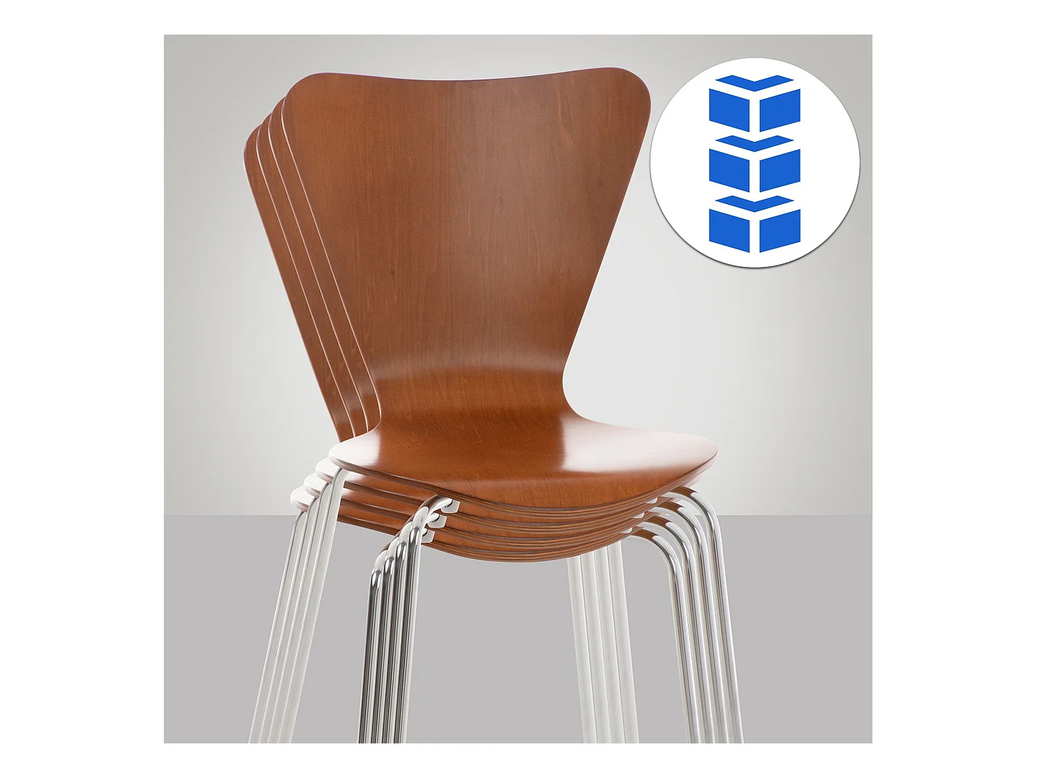 Chaise de conférence - Bois - Marron - Calisto