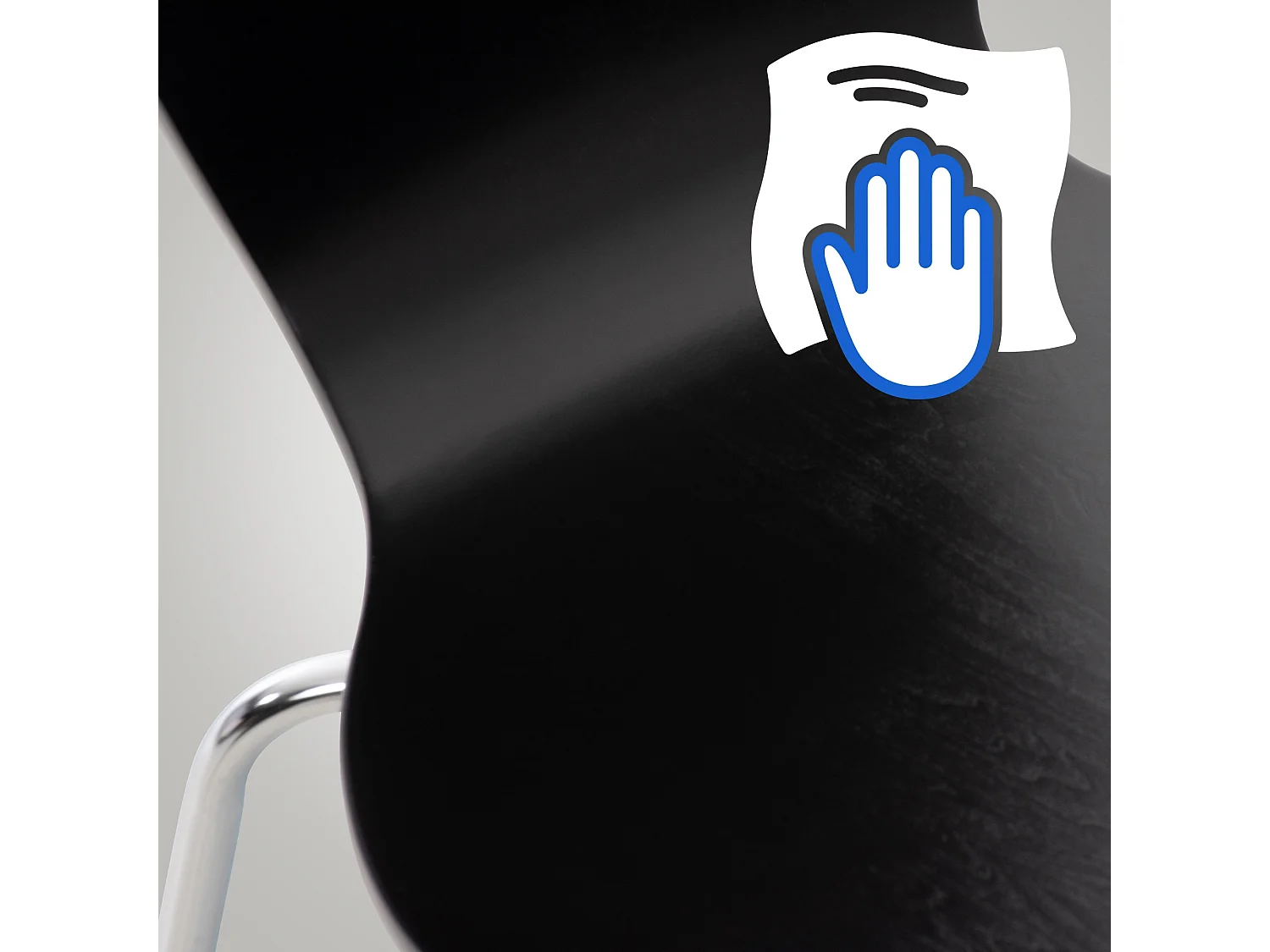 Lot de 8  Chaise de conférence - Bois - Noir - Calisto