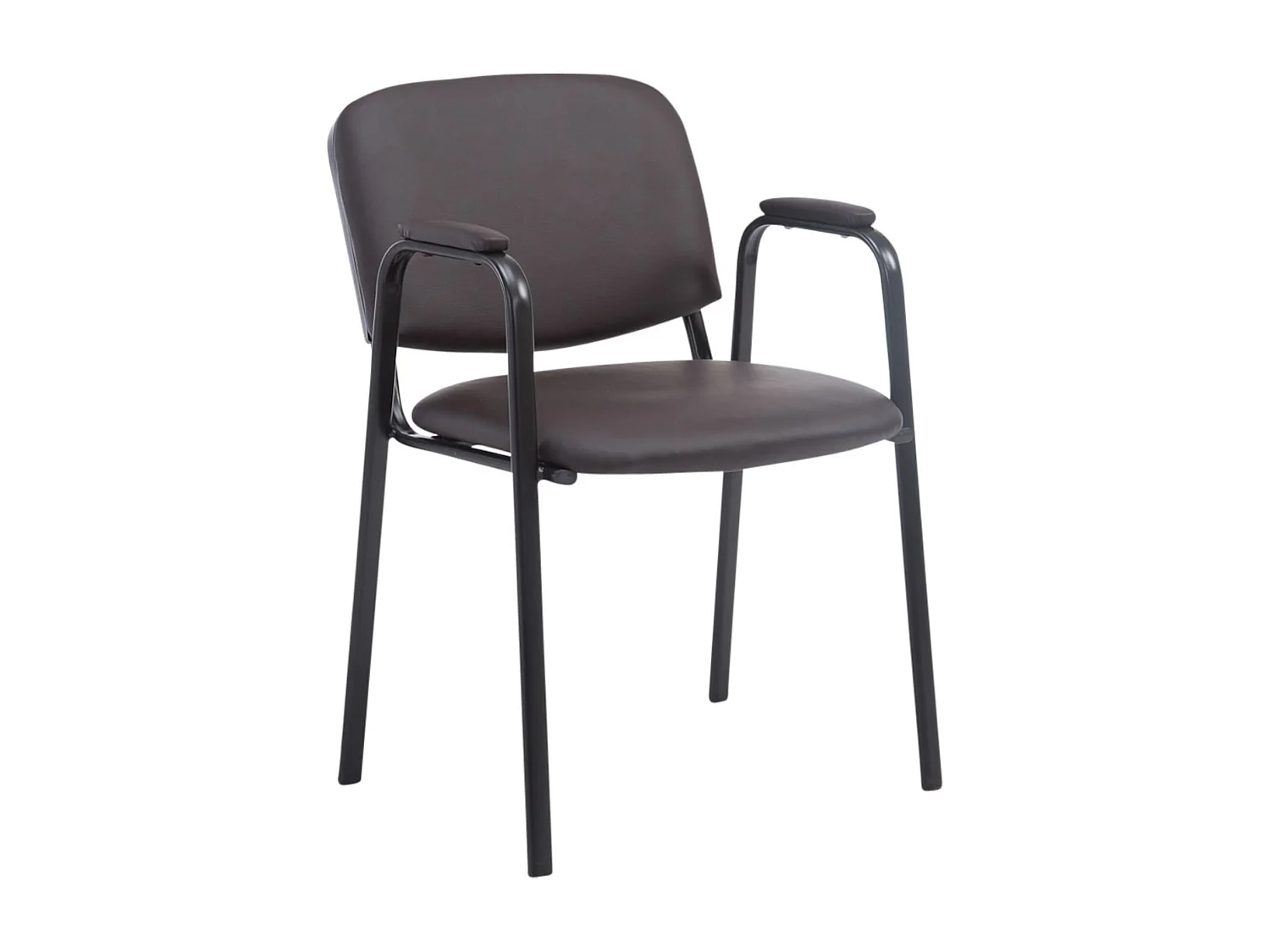 Lot de 4  Chaise de conférence - Similicuir - Marron - Ken Pro