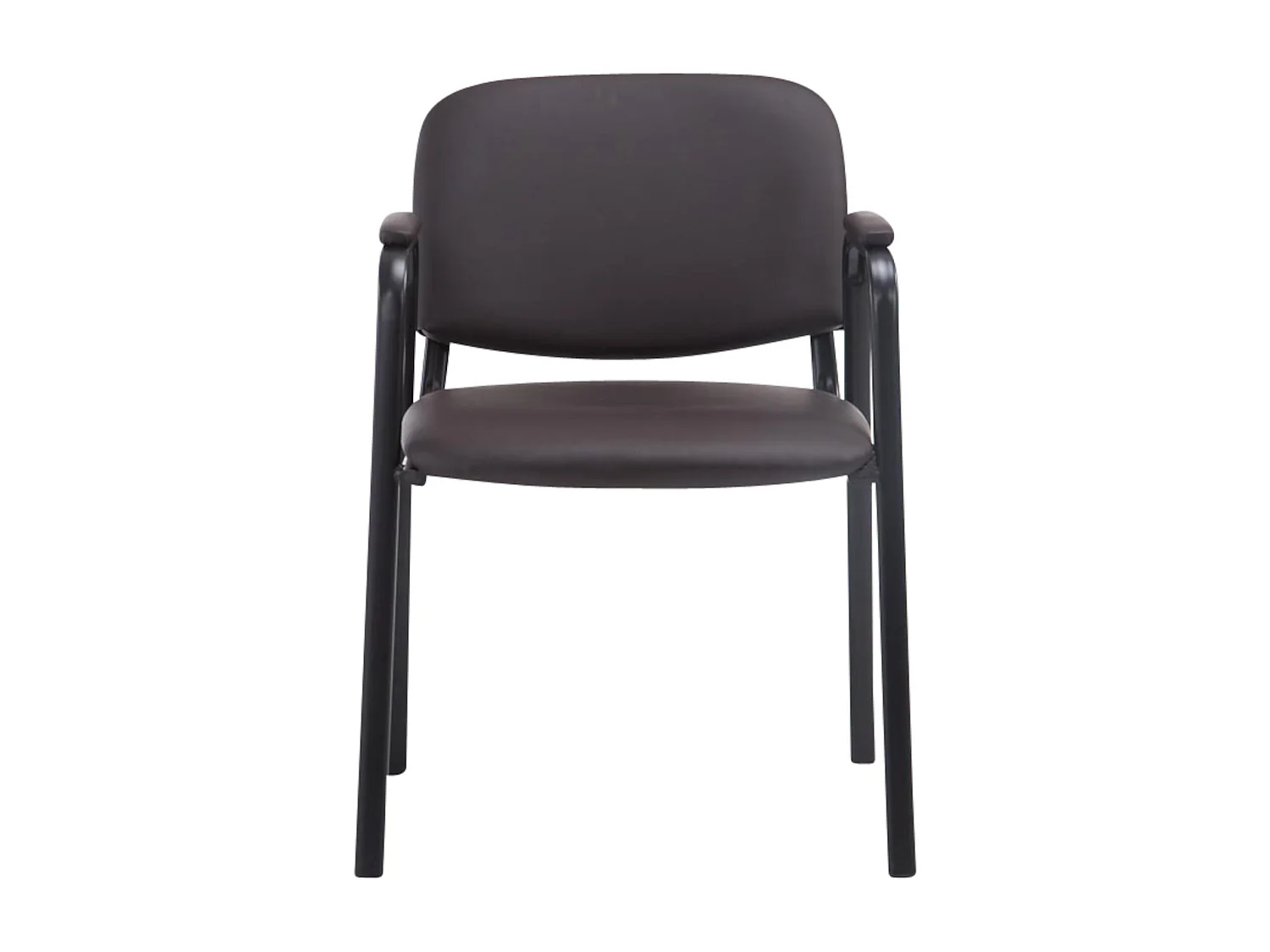 Lot de 4  Chaise de conférence - Similicuir - Marron - Ken Pro