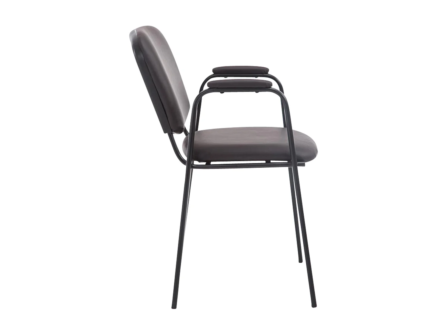 Lot de 4  Chaise de conférence - Similicuir - Marron - Ken Pro