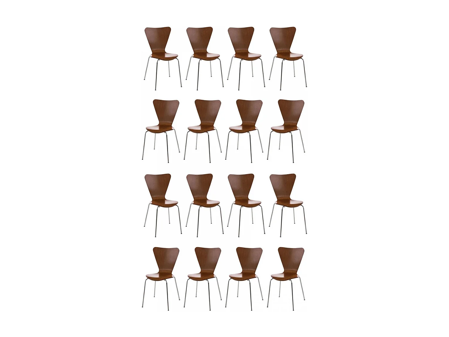 Lot de 16  Chaise de conférence - Bois - Marron - Calisto