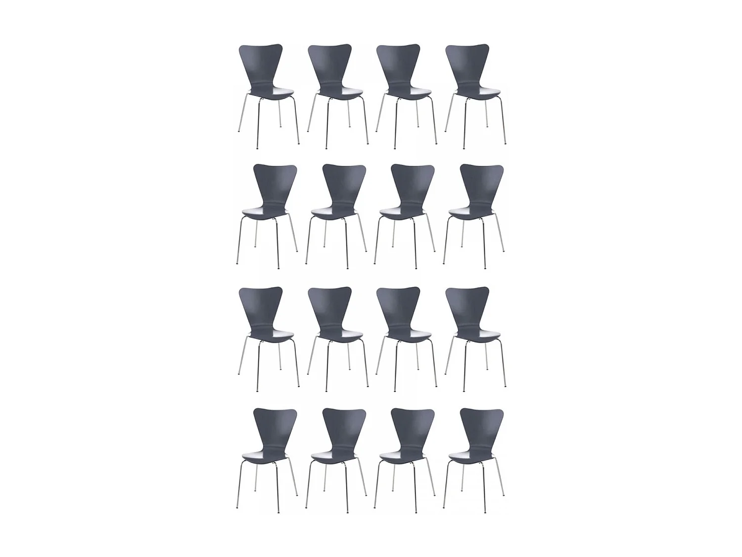 Lot de 16  Chaise de conférence - Bois - Gris - Calisto