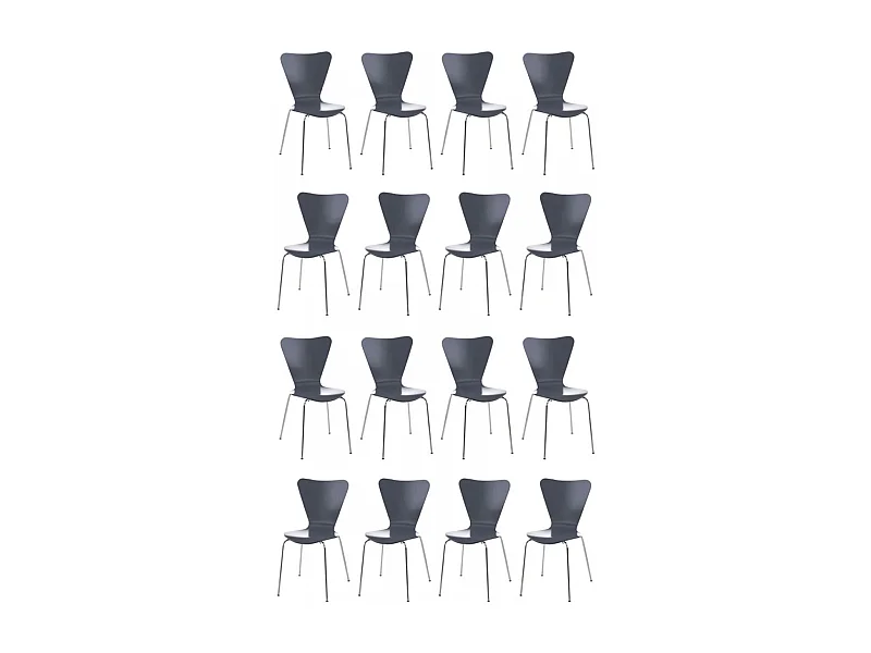 Lot de 16  Chaise de conférence - Bois - Gris - Calisto